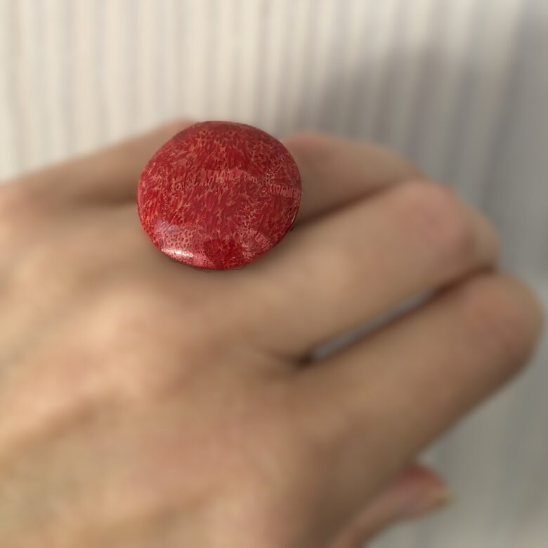 Sudraba gredzens ar sarkanu koralli Coral Rojo